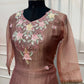 Dusty Mauve Floral Charm Embroidered Palazzo Suit Set (RT1359)