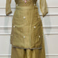Olive Gold Floral Elegance Embroidered Palazzo Suit Set (RT1357)