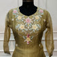 Olive Gold Floral Elegance Embroidered Palazzo Suit Set (RT1357)