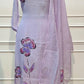 Dusty Lavender Floral Mull Chanderi Suit Set (RT1363)