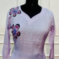 Dusty Lavender Floral Mull Chanderi Suit Set (RT1363)