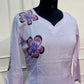 Dusty Lavender Floral Mull Chanderi Suit Set (RT1363)