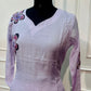 Dusty Lavender Floral Mull Chanderi Suit Set (RT1363)
