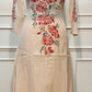 Ivory Red Floral Printed Mull Chanderi A-Line Suit Set with Dupatta (RT1371)
