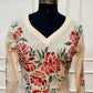 Ivory Red Floral Printed Mull Chanderi A-Line Suit Set with Dupatta (RT1371)