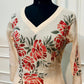Ivory Red Floral Printed Mull Chanderi A-Line Suit Set with Dupatta (RT1371)
