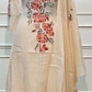 Ivory Red Floral Printed Mull Chanderi A-Line Suit Set with Dupatta (RT1371)