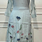 Ice Blue Floral Embroidered Mull Chanderi A-Line Suit Set with Dupatta (RT1368)