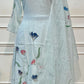 Ice Blue Floral Embroidered Mull Chanderi A-Line Suit Set with Dupatta (RT1368)