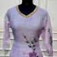 Lilac Butterfly Premium Mull Chanderi Embroidered Suit Set (RT1375)