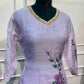 Lilac Butterfly Premium Mull Chanderi Embroidered Suit Set (RT1375)