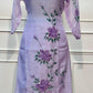 Lilac Butterfly Premium Mull Chanderi Embroidered Suit Set (RT1375)