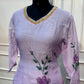 Lilac Butterfly Premium Mull Chanderi Embroidered Suit Set (RT1375)