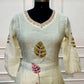 Ivory Blossom Leaf Mull Chanderi Suit Set (RT1381)