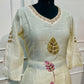 Ivory Blossom Leaf Mull Chanderi Suit Set (RT1381)