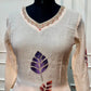 Ivory Leaf Garden Mull Chanderi Suit Set (RT1379)