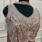 Rust Rose Russian Silk Embellished Crop Top Sharara Set (RT1383)