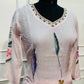 Soft Lavender Pink Floral Muse Mull Chanderi Embroidered A-Line Suit Set (RT1396)