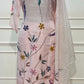Soft Lavender Pink Floral Muse Mull Chanderi Embroidered A-Line Suit Set (RT1396)