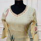 Ivory Bloom Mull Chanderi Embroidered A-Line Suit Set (RT1392)