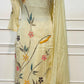Ivory Bloom Mull Chanderi Embroidered A-Line Suit Set (RT1392)