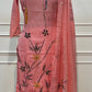 Baby Pink Blossom Mull Chanderi Embroidered A-Line Suit Set (RT1393)