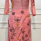 Baby Pink Blossom Mull Chanderi Embroidered A-Line Suit Set (RT1393)