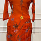 Orange Blossom Mull Chanderi Embroidered A-Line Suit Set (RT1394)