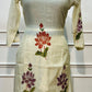 Ivory Blossom Embroidered Mull Chanderi Suit Set (RT1387)