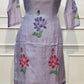 Lavender Bloom Floral Embroidered Mull Chanderi Suit Set (RT1388)