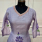 Lavender Bloom Floral Embroidered Mull Chanderi Suit Set (RT1388)