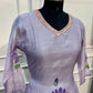 Lavender Bloom Floral Embroidered Mull Chanderi Suit Set (RT1388)