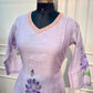 Lavender Bloom Floral Embroidered Mull Chanderi Suit Set (RT1388)