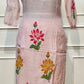 Baby Pink Floral Charm Embroidered Mull Chanderi Suit Set (RT1389)