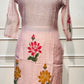 Baby Pink Floral Charm Embroidered Mull Chanderi Suit Set (RT1389)