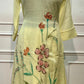 Lime Blossom Floral Embroidered Mull Chanderi Suit Set (RT1390)