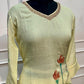 Lime Blossom Floral Embroidered Mull Chanderi Suit Set (RT1390)