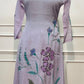 Lavender Garden Floral Embroidered Mull Chanderi Suit Set (RT1391)