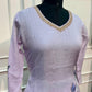 Lavender Garden Floral Embroidered Mull Chanderi Suit Set (RT1391)