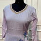 Lavender Garden Floral Embroidered Mull Chanderi Suit Set (RT1391)