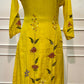 Lime Yellow Floral Grace Mull Chanderi Embroidered A-Line Suit Set (RT1395)