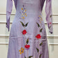 Lavender Floral Elegance Mull Chanderi Embroidered Suit Set (RT1386)