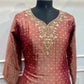 Wine Maroon Embroidered Salsa Suit Set (RT1398)