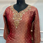 Wine Maroon Embroidered Salsa Suit Set (RT1398)