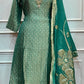 Emerald Green Embroidered Salsa Suit Set (RT1397)