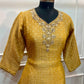 Mustard Yellow Golden Embroidered Salsa Suit Set (RT1399)