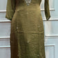 Olive Green Embroidered Imported Fabric 3-Piece Straight Cut Set (RT1401)