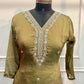 Olive Green Embroidered Imported Fabric 3-Piece Straight Cut Set (RT1401)