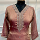 Rosy Mauve Embroidered Imported Fabric 3-Piece Straight Cut Set (RT1400)