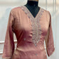 Rosy Mauve Embroidered Imported Fabric 3-Piece Straight Cut Set (RT1400)